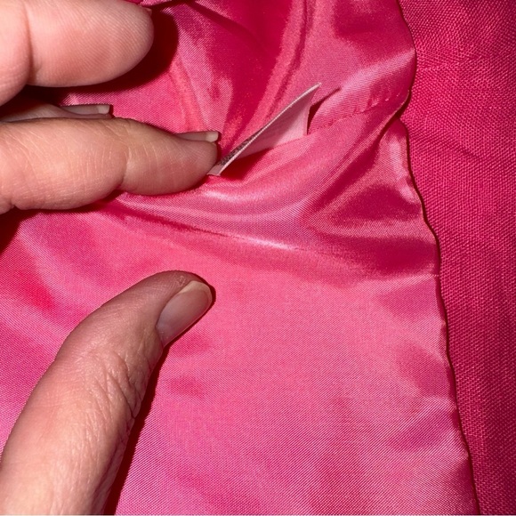 Kim Rogers Linen Jacket Pink Ruffle Trim Cropped Sz S - Picture 12 of 15